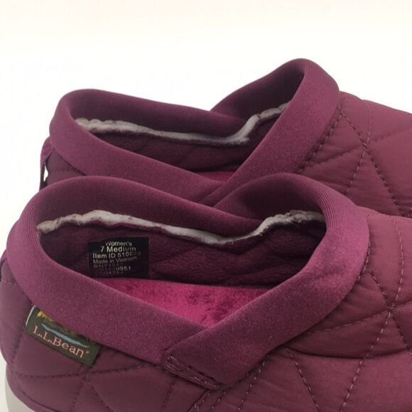 LL Bean Womens's Ultralight PrimaLoft Waterproof Slip-Ons Size 7 Berry Color - Picture 7 of 16